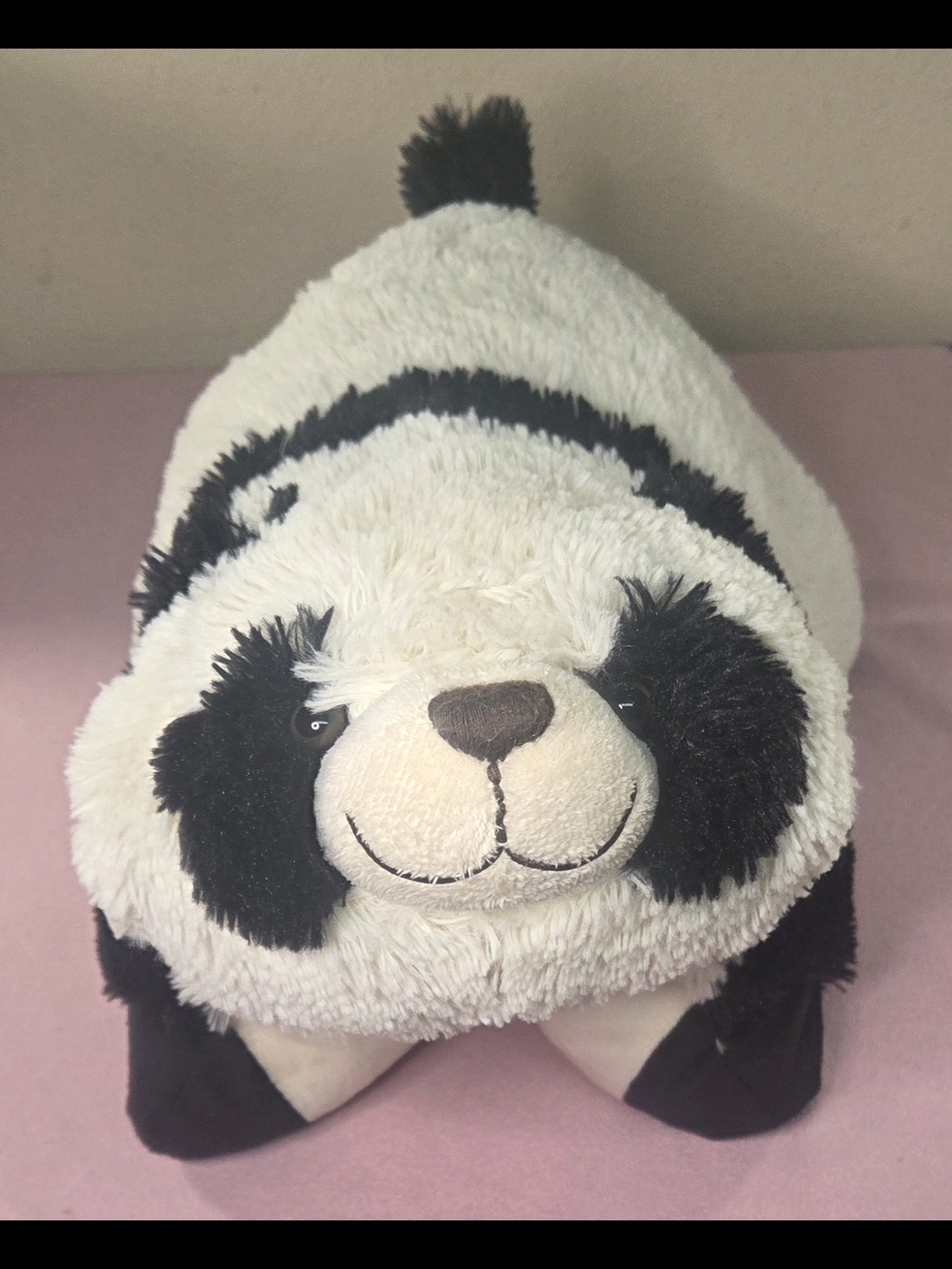Pillow Pet Plush Panda - White & Black Cuddler